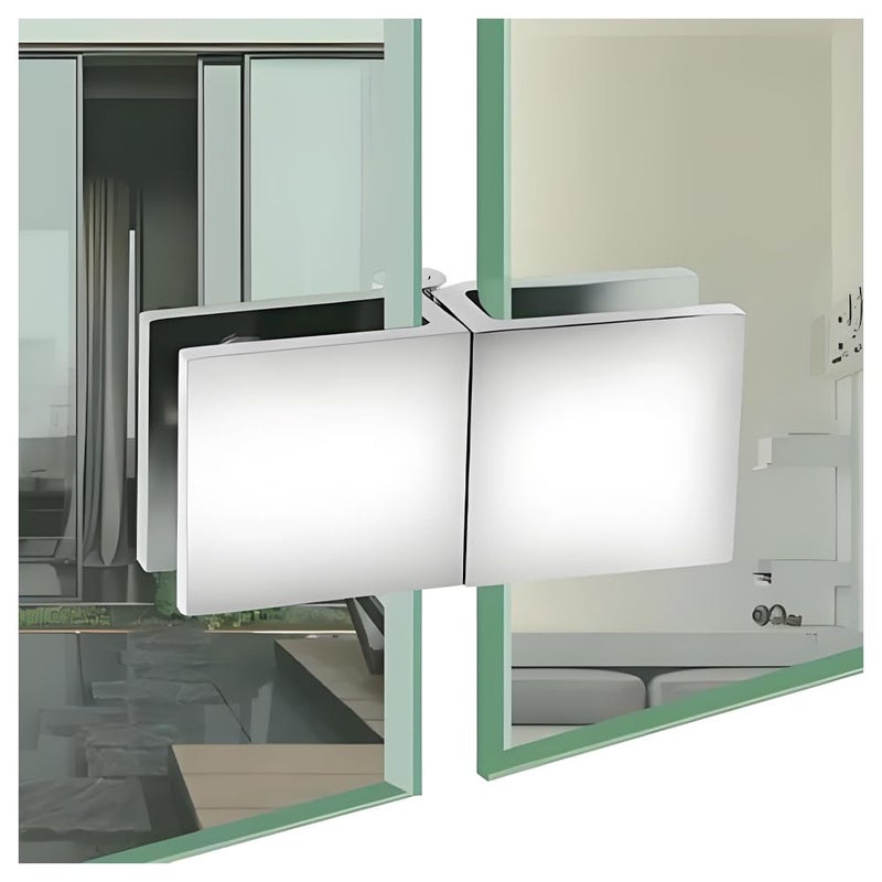 WANLIAN [2 Pieces] 180Â°Frameless Glass Door hinge-180 Degree Glass Shower Door Hinges clamp Suitable for 5-8mm Thickness - Image 1